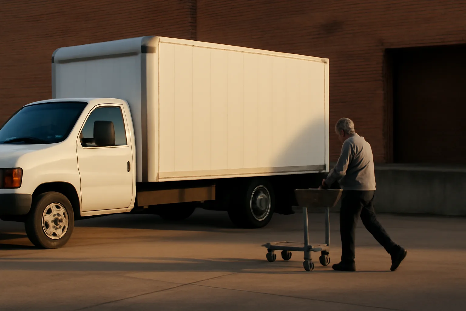 Unmarked truck at an Arkansas bay for mobile shred work